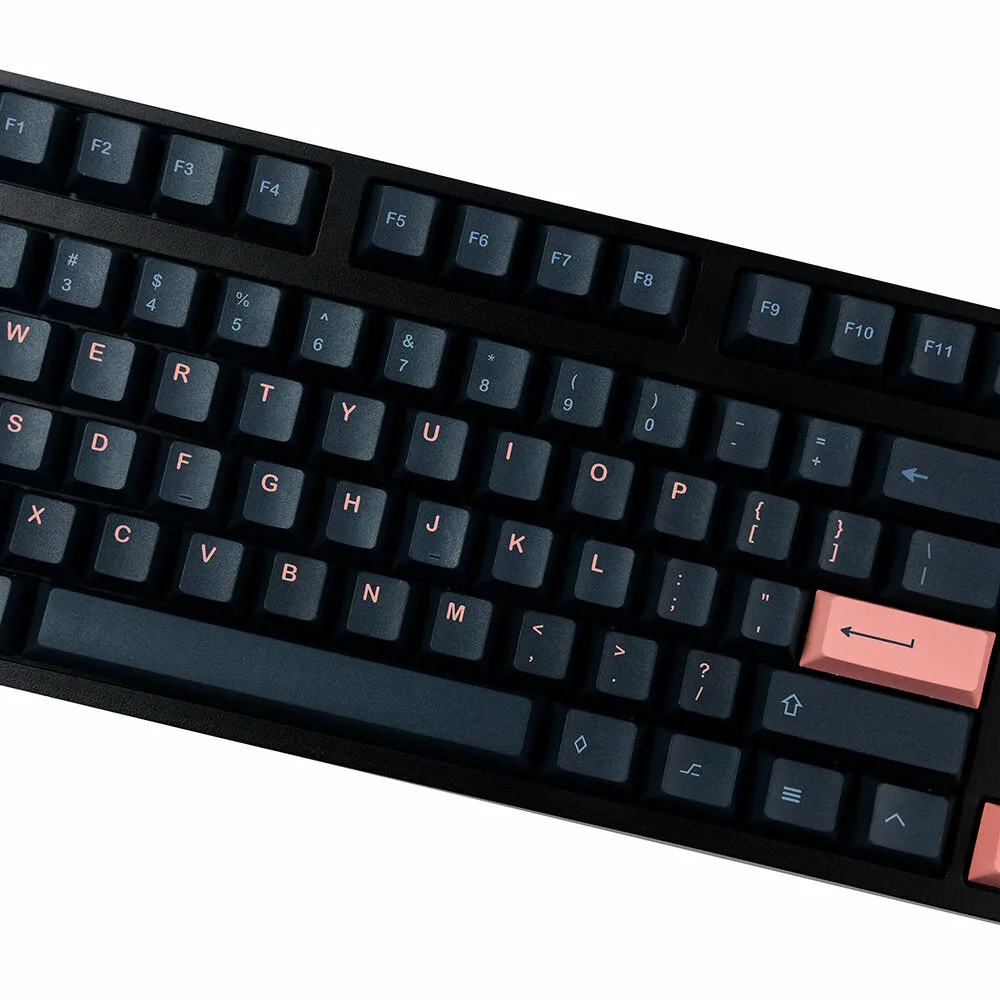 140 Keys Black&Pink Keycap Set Cherry Profile PBT Sublimation Keycaps for Mechanical Keyboard