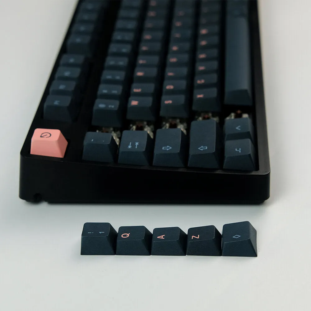 140 Keys Black&Pink Keycap Set Cherry Profile PBT Sublimation Keycaps for Mechanical Keyboard