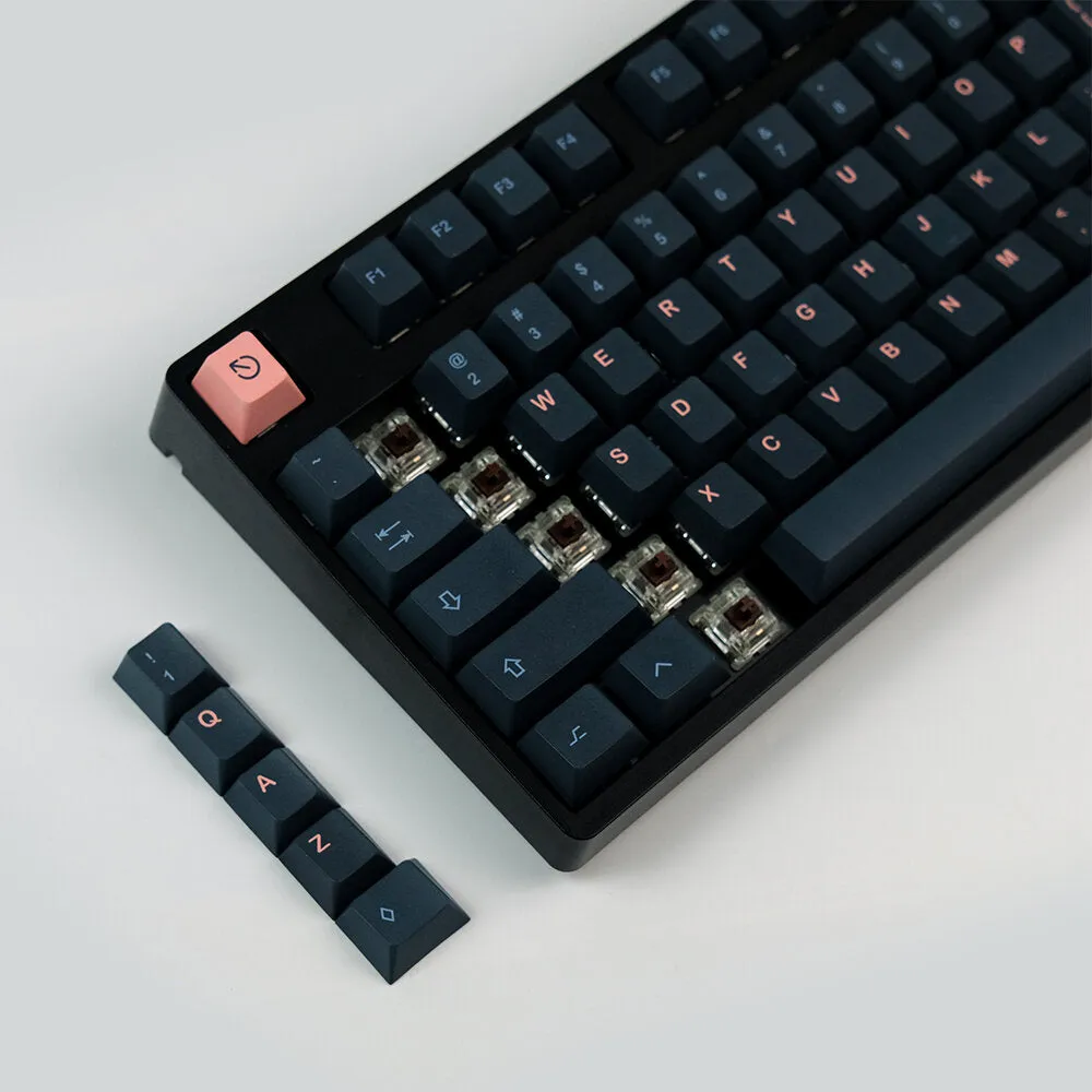 140 Keys Black&Pink Keycap Set Cherry Profile PBT Sublimation Keycaps for Mechanical Keyboard