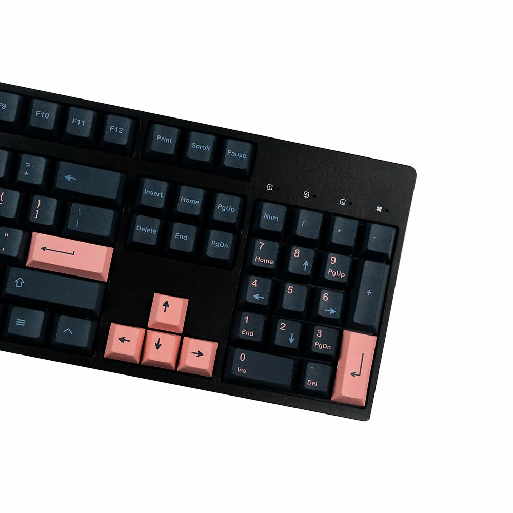 140 Keys Black&Pink Keycap Set Cherry Profile PBT Sublimation Keycaps for Mechanical Keyboard