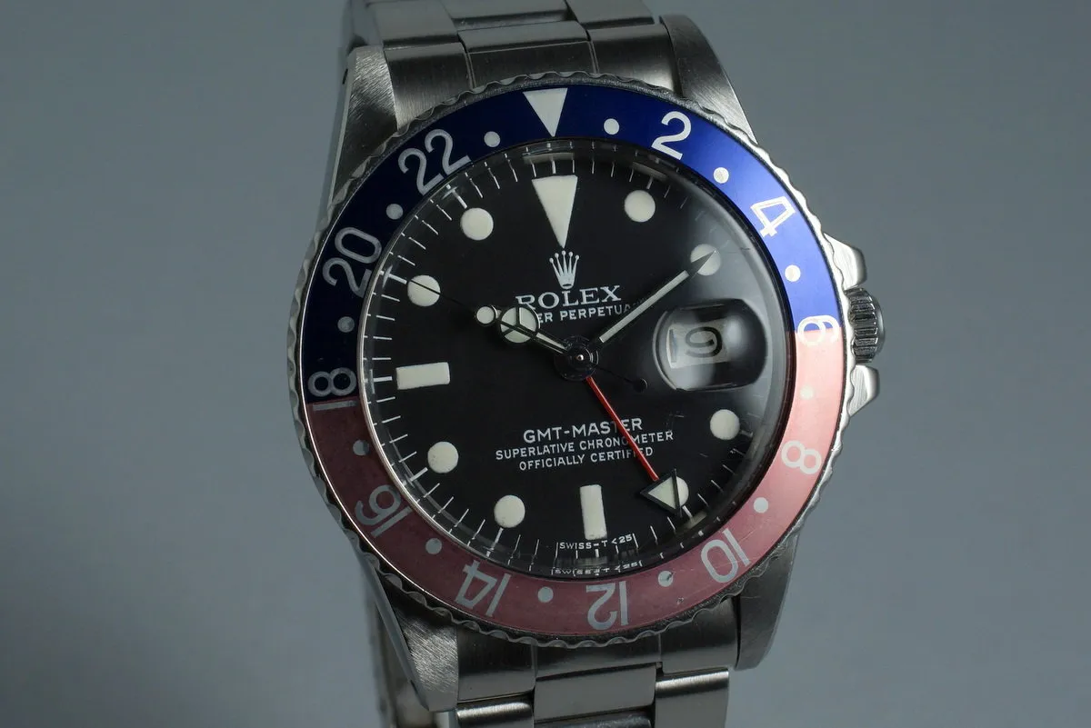 1978 Rolex GMT 1675 with Box and Papers