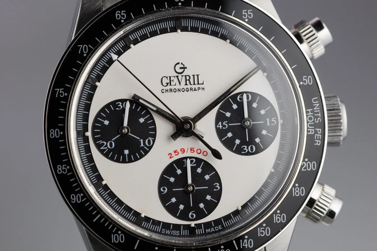 1999 Gevril Tribeca Chronograph "Paul Newman" White Panada Dial with Box and Papers