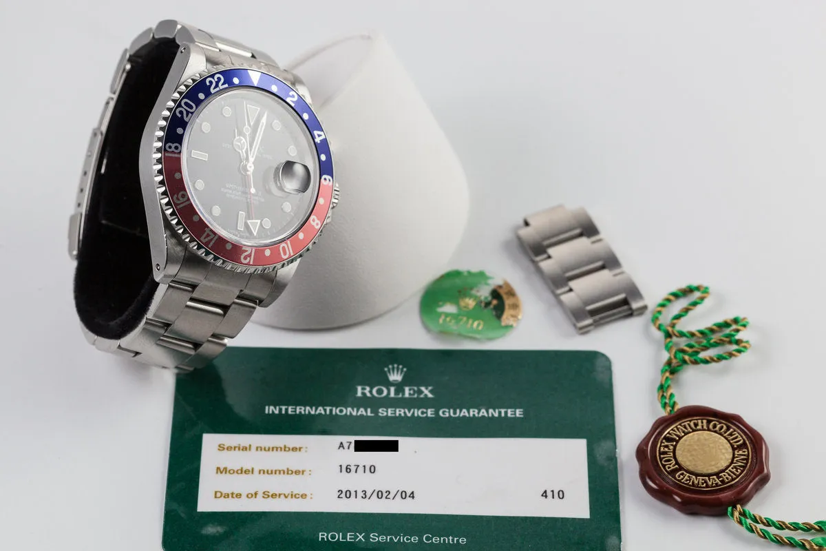 1999 Rolex GMT II 16710 with Service Papers