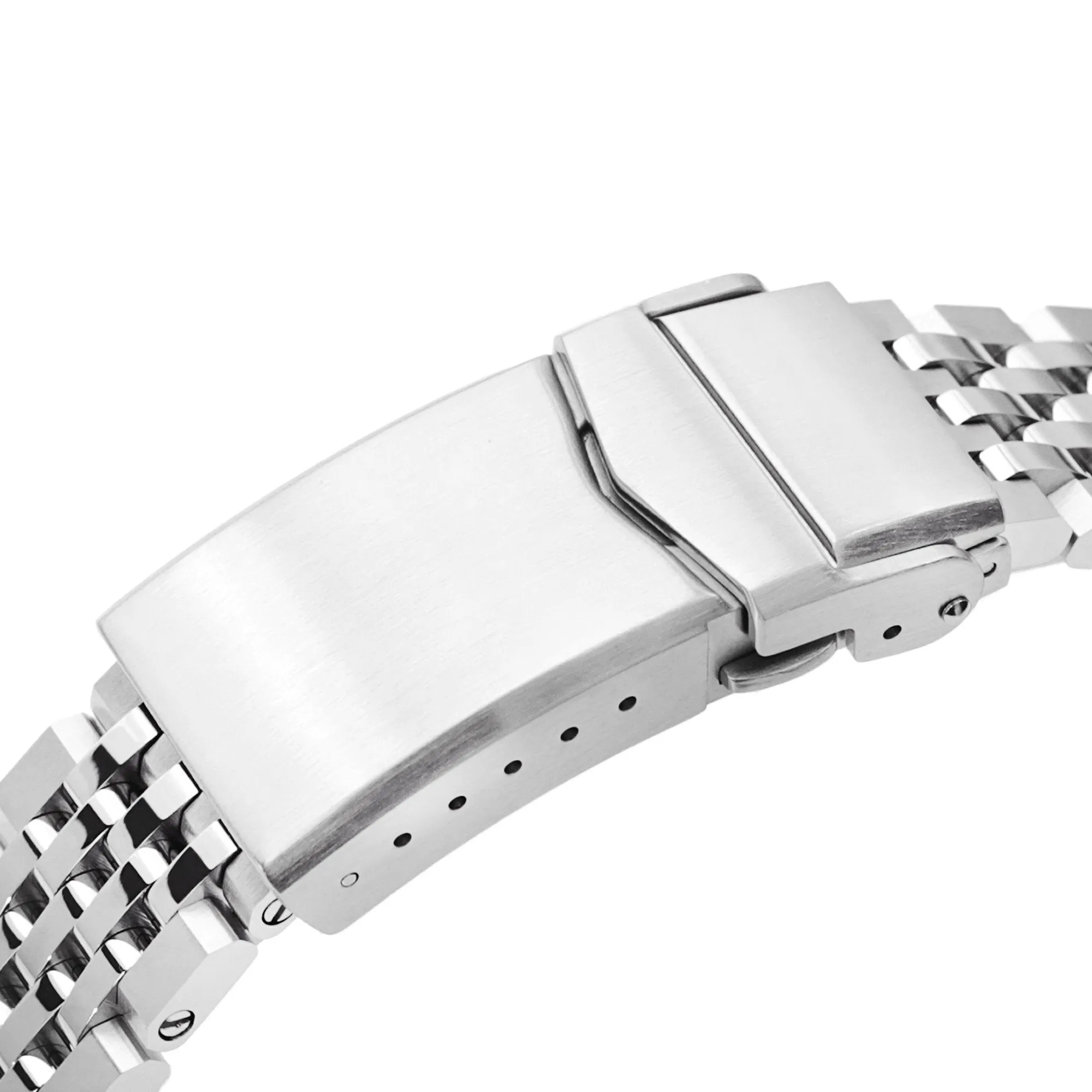 19mm, 20mm Asteroid QR Watch Band Straight End Quick Release, 316L Stainless Steel Brushed and Polished V-Clasp