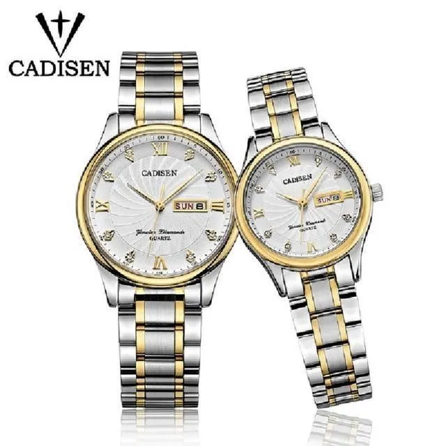 2 Pack Couple Watch Mens Quartz Watches Top Brand Luxury Ladies Dress Wristwatch Set