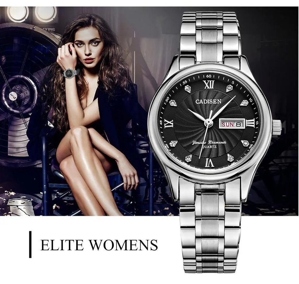 2 Pack Couple Watch Mens Quartz Watches Top Brand Luxury Ladies Dress Wristwatch Set