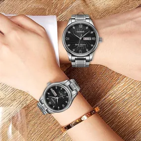 2 Pack Couple Watch Mens Quartz Watches Top Brand Luxury Ladies Dress Wristwatch Set