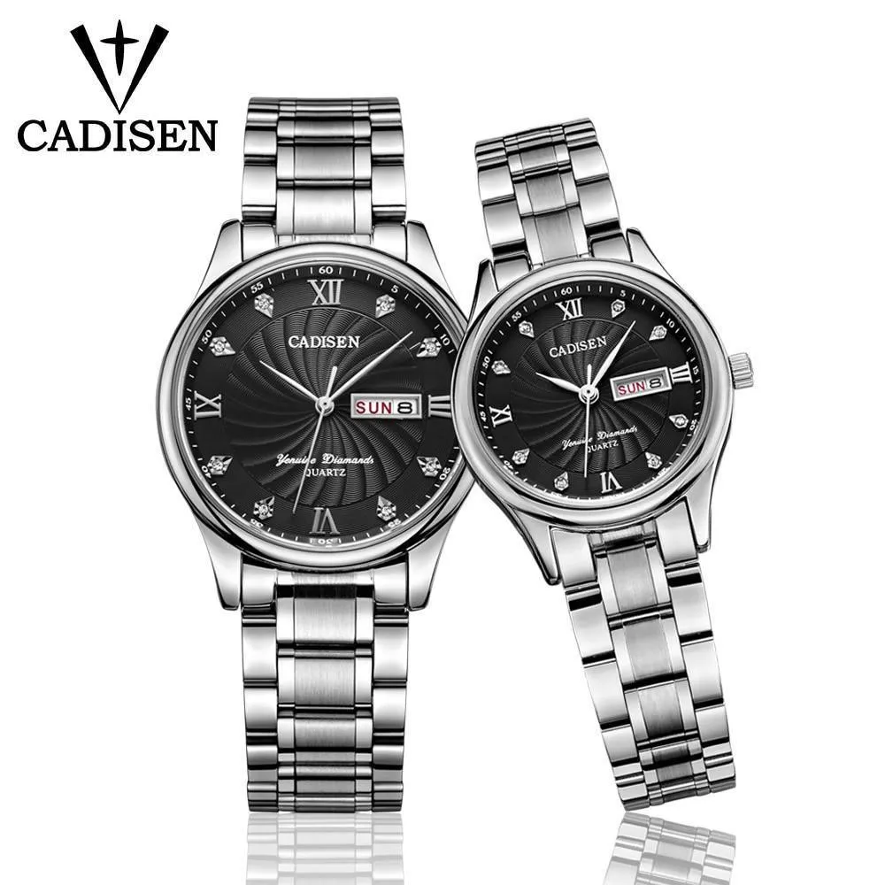 2 Pack Couple Watch Mens Quartz Watches Top Brand Luxury Ladies Dress Wristwatch Set