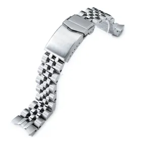 20mm Angus-J Louis JUB Watch Band compatible with Seiko SARB033, 316L Stainless Steel Brushed V-Clasp