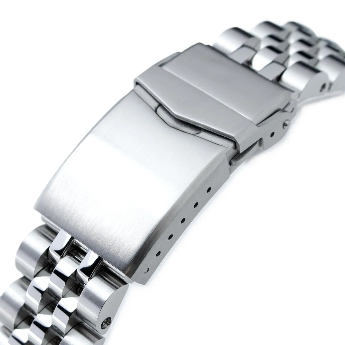 20mm Angus-J Louis JUB Watch Band compatible with Seiko SARB035, 316L Stainless Steel Brushed V-Clasp