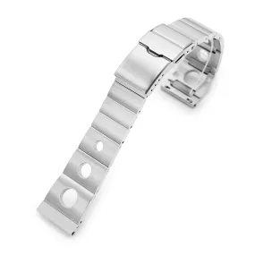 20mm or 22mm Rollball version II QR Watch Band Straight End Quick Release, 316L Stainless Steel Brushed Baton Diver Clasp