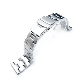 21.5mm Super-O Boyer Watch Band compatible with Seiko Tuna SBBN013, Brushed 316L Stainless Steel Diver Clasp