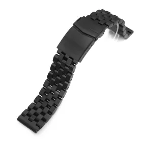 21mm Super Engineer II Watch Band compatible with Seiko Tuna SBBN013, 316L Stainless Steel Diamond-like Carbon (DLC coating) V-Clasp