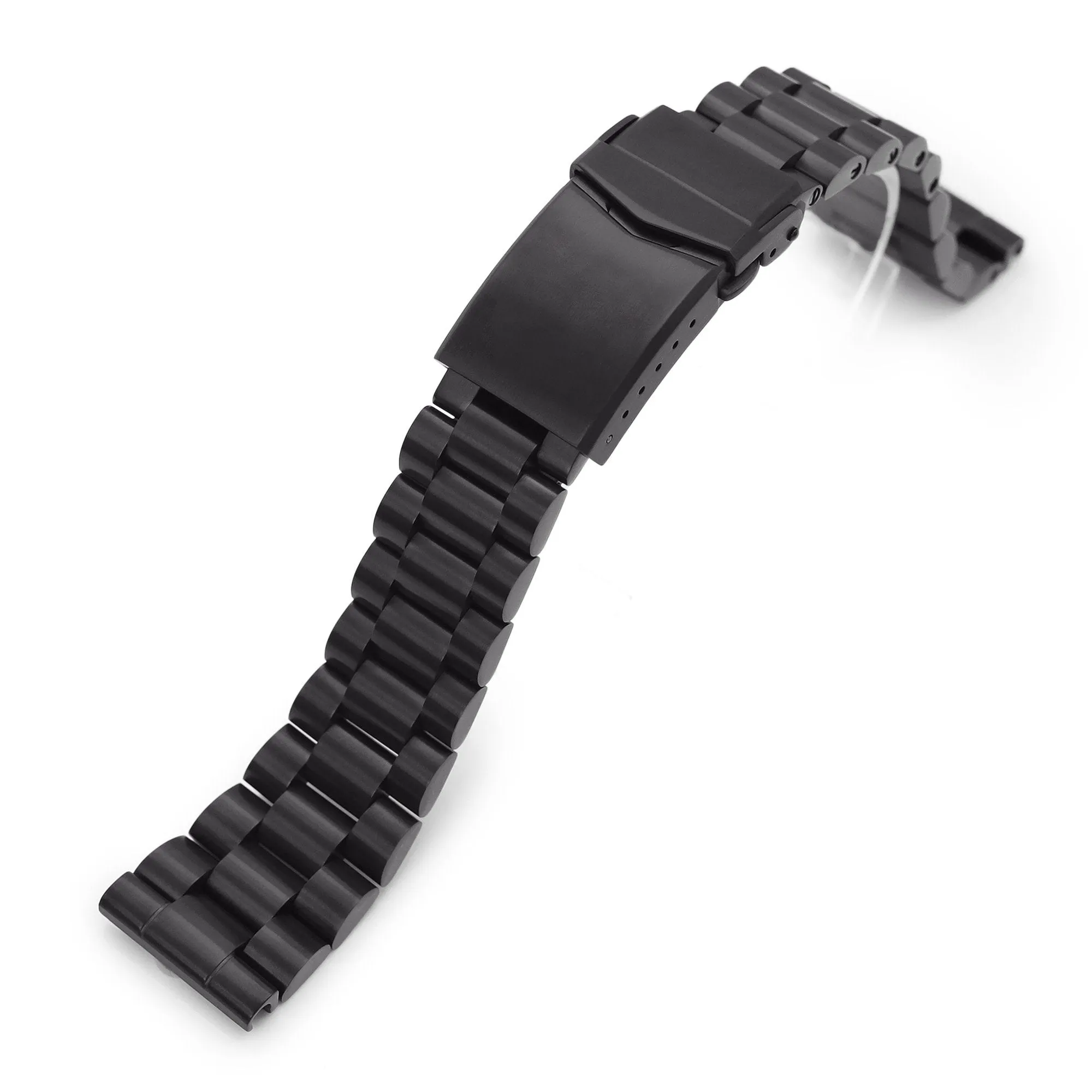 22mm Endmill Watch Band Straight End, 316L Stainless Steel Diamond-like Carbon (DLC coating) V-Clasp