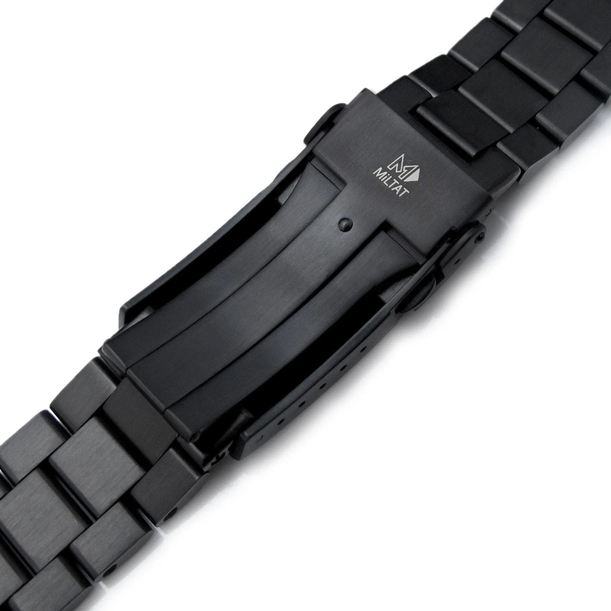 22mm Endmill Watch Band Straight End, 316L Stainless Steel Diamond-like Carbon (DLC coating) V-Clasp