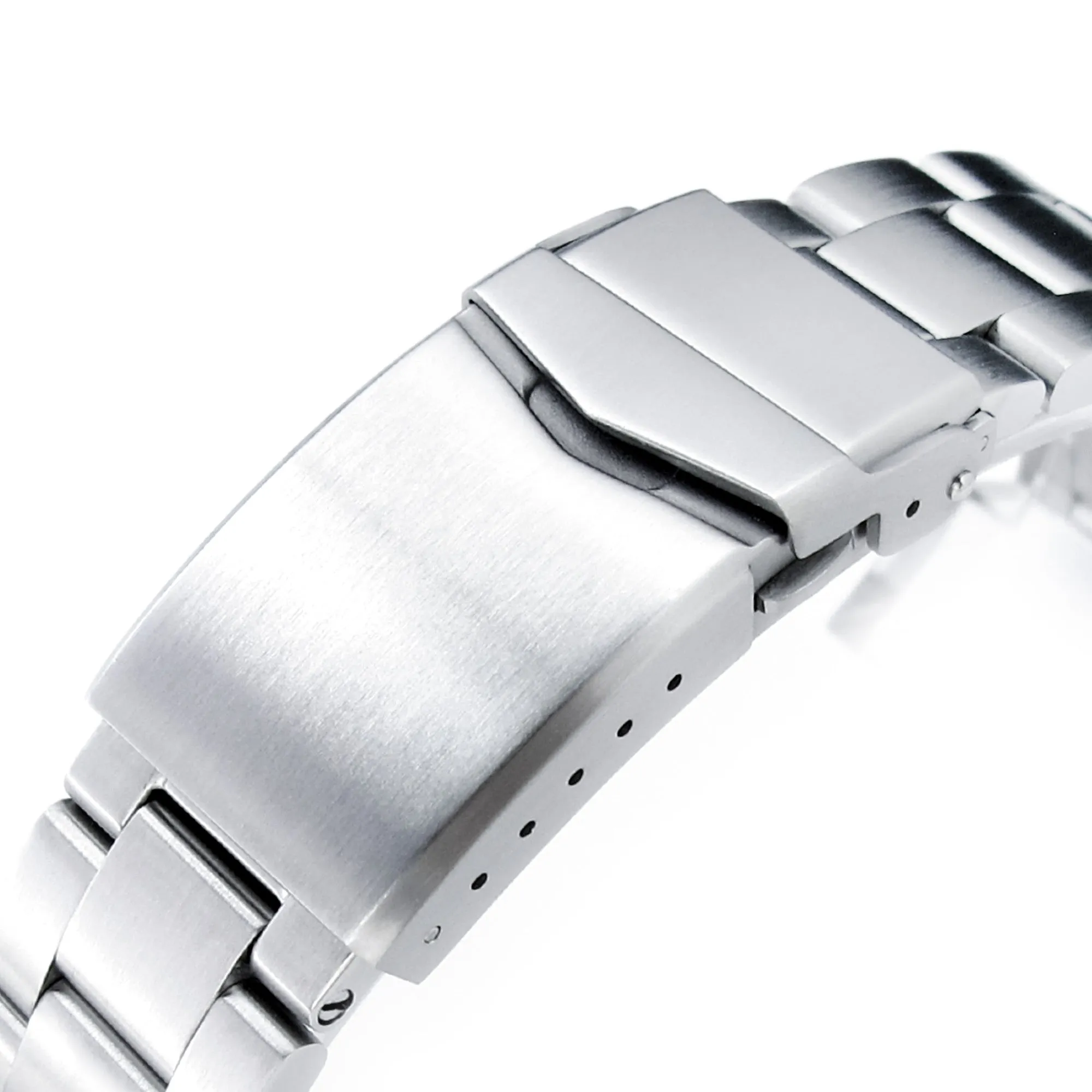 22mm Super-O Boyer Watch Band compatible with Orient Mako II & Ray II, 316L Stainless Steel V-Clasp Button Double Lock