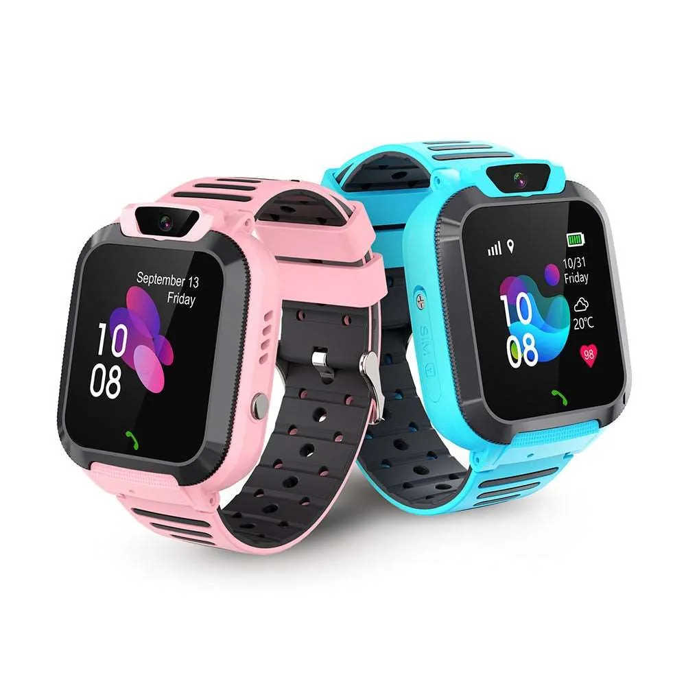 2G Kids Smart Watch SOS Call LBS Tracker Location Sim Card Kid Watch Camera Voice Chat IP68 Waterproof Smartwatch For Children