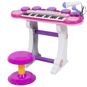 37-Key Kids Electric Keyboard w/ Microphone, Stool