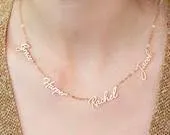 4 Inscriptions Multiple Name Necklace in 18k gold plating