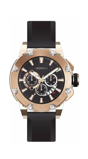 48mm "Santa Monica" - Rose Gold Chronograph with Black Face