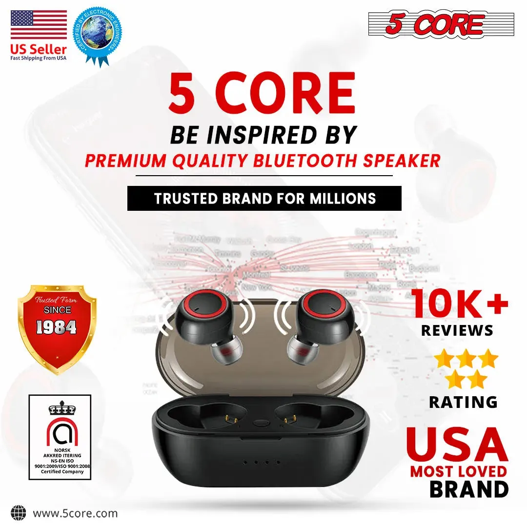 5Core Wireless Ear Buds  Mini Bluetooth Noise Cancelling Earbud