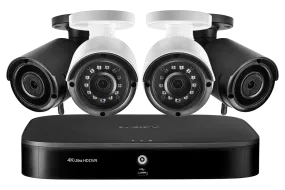 8-Channel Wired/Wireless Security Camera System with Two Wireless and Two 2K (4MP) Resolution Security Cameras