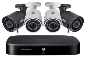 8-Channel Wired/Wireless System with 2 Wireless and 2 HD 1080p Resolution Security Cameras