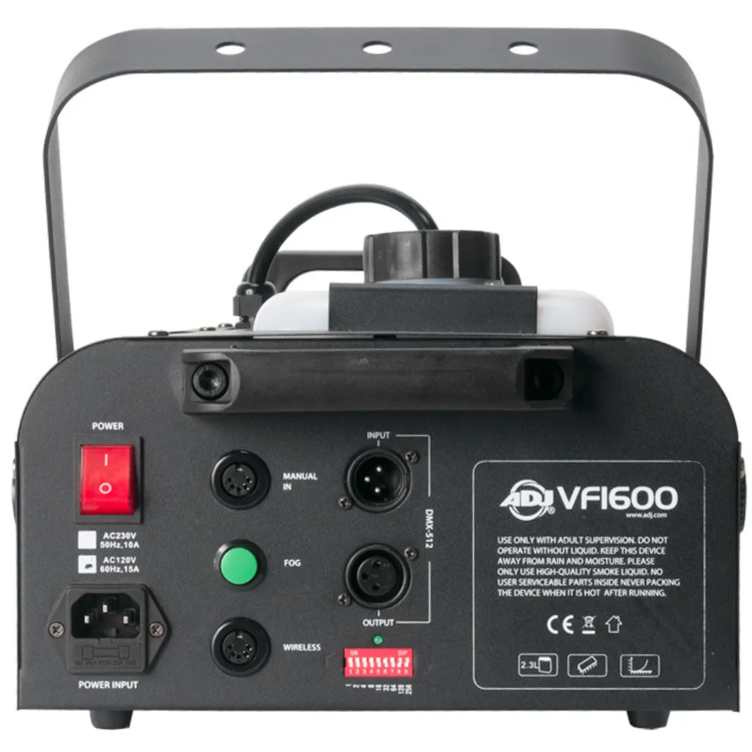 ADJ VF1600 1500 Watt Mobile DMX Fog Machine with 2.3-Liter Fluid Tank & Remote