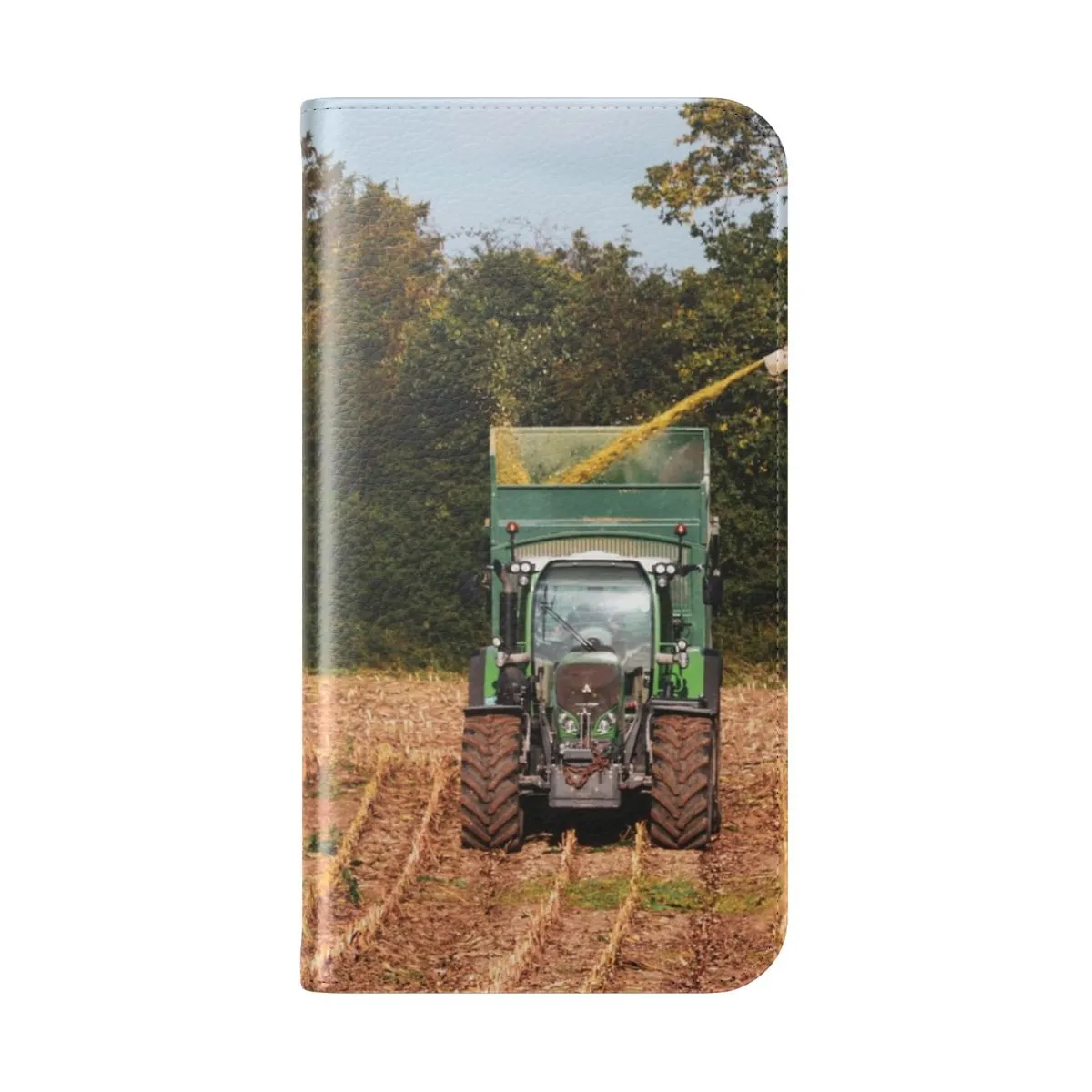 Agricultural Machinery Flip Phone Case with Farming Landscape Design