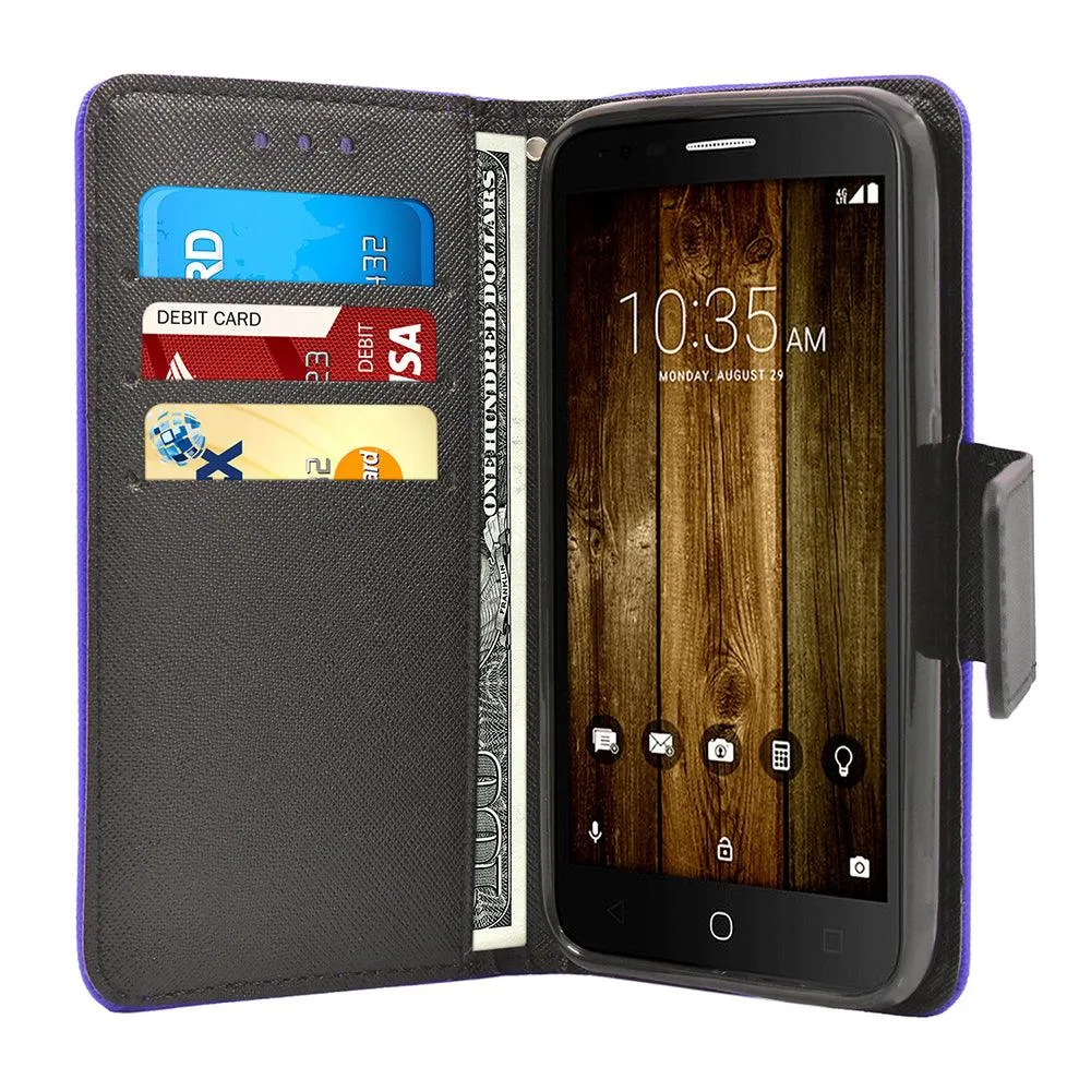 Alcatel OneTouch Fierce 4 / Allura / Pop 4 Plus Leather Wallet Pouch Case by Modes