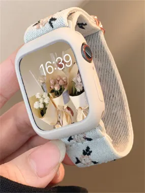 Apple watch bands for men|Flower Print Silicone Watchband Compatible With Apple Watch