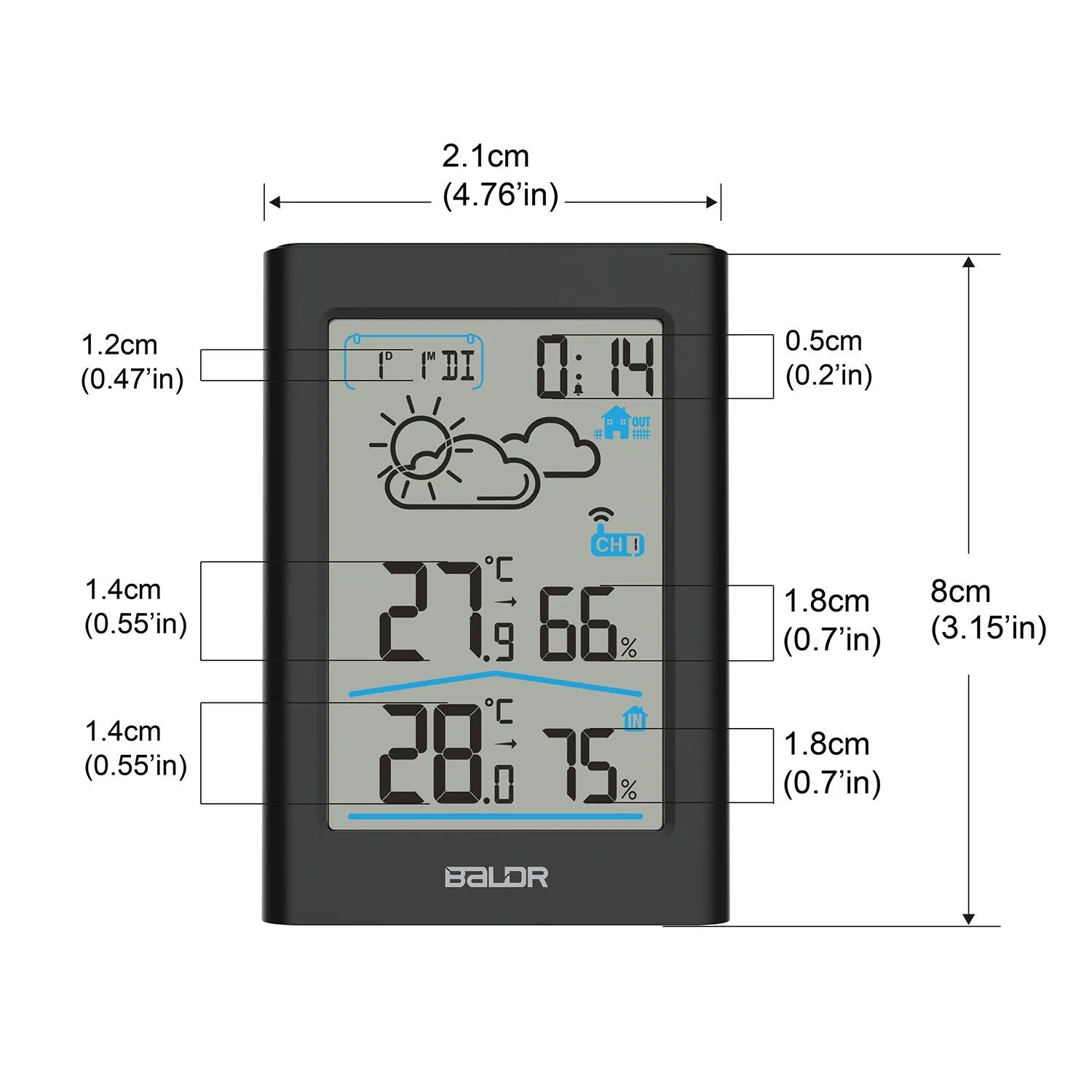 BALDR Thermometer Wireless Weather Station