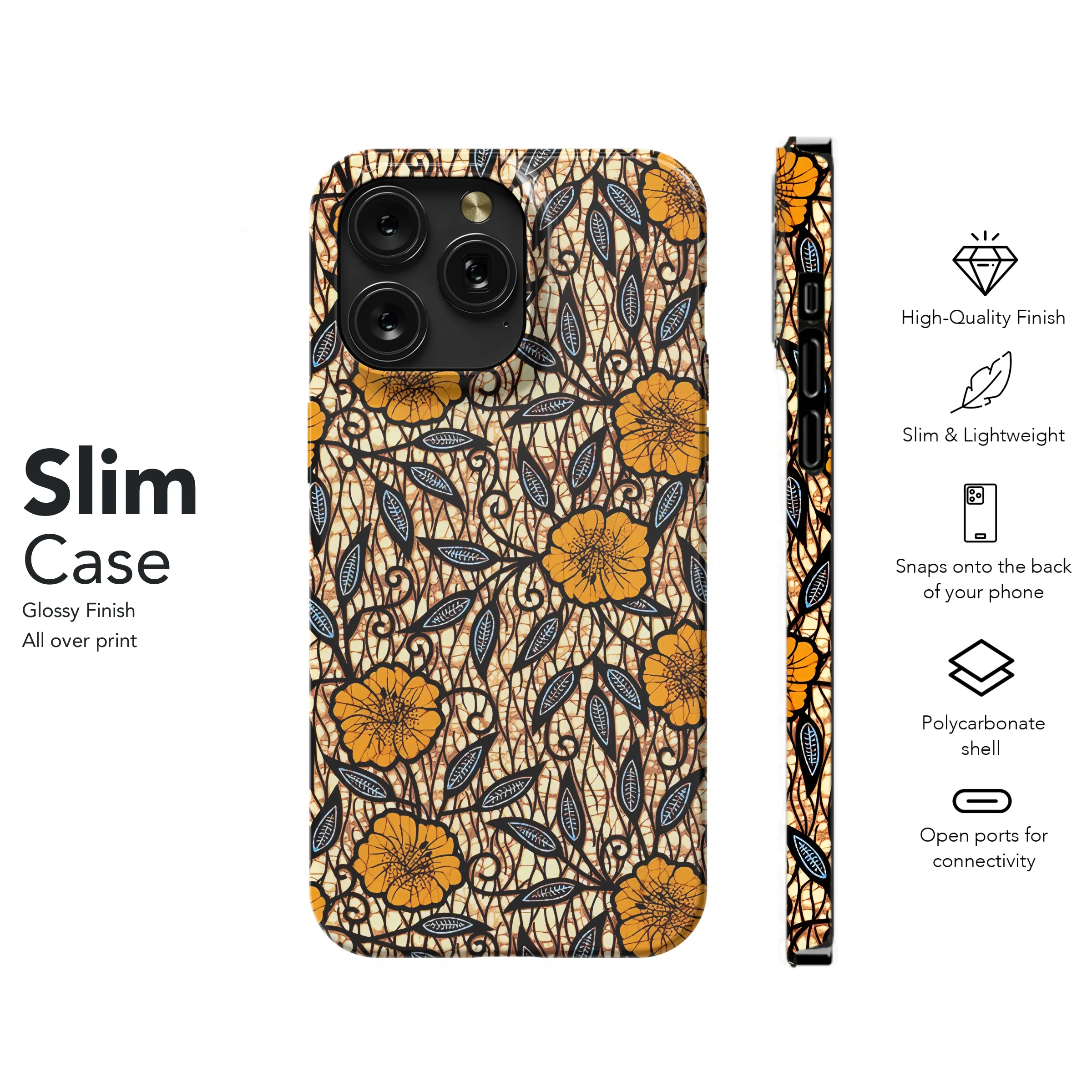 Batik Ankara Print Designs Phone Case iPhone Samsung Cover Pixel 3824