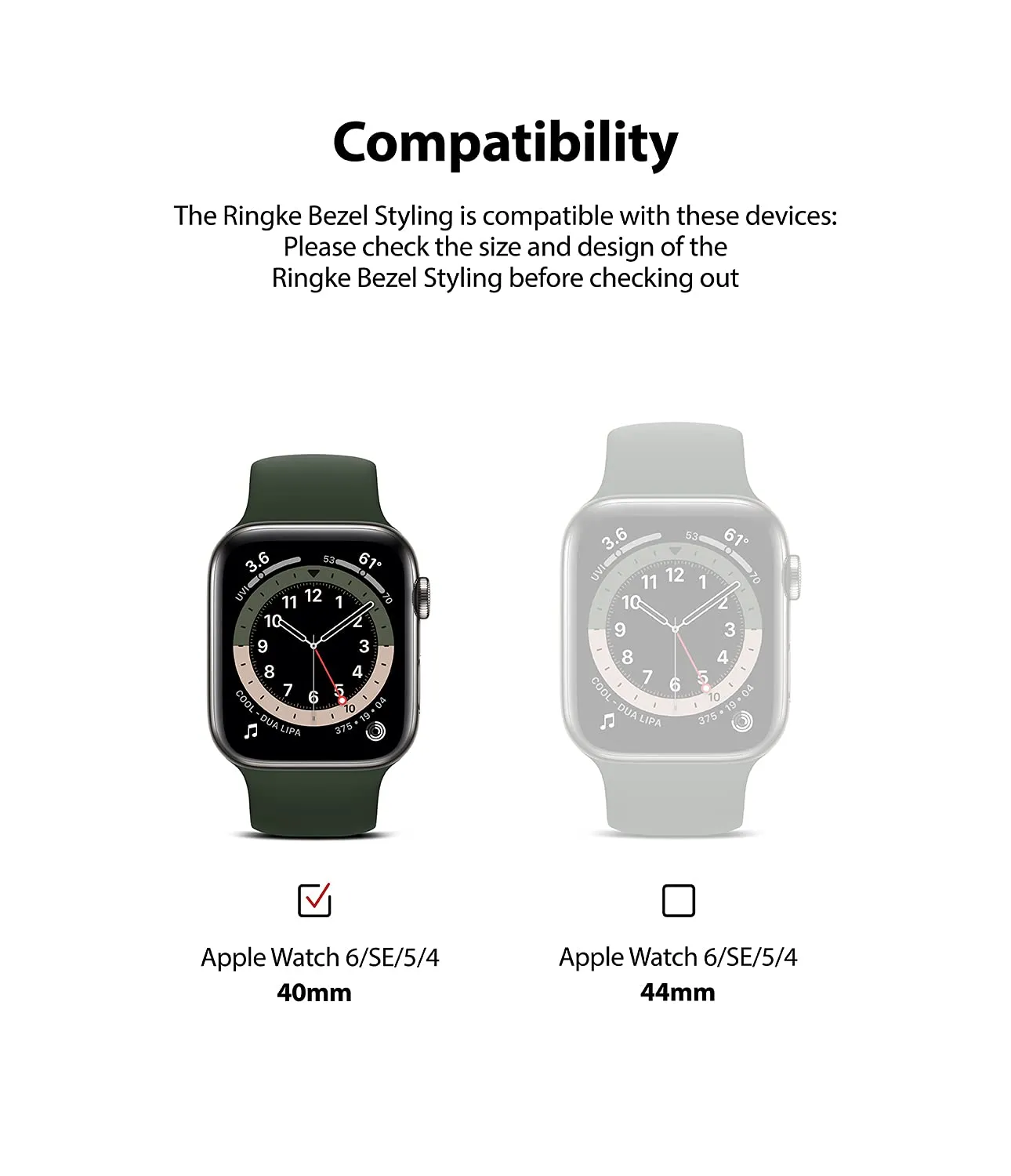 Bezel Styling for Apple Watch 40mm for Series 4 / 5 / 6 / SE - 40 (ST) -  Graphite