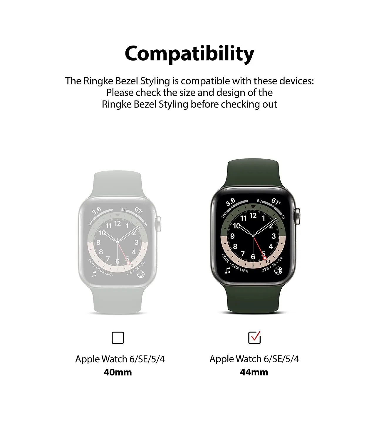 Bezel Styling for Apple Watch 44mm for Series 4 / 5 / 6 / SE - 44  (ST) - Graphite