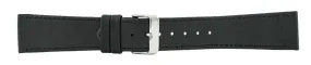 Black Flat Stitch Leather Watch Band 24mm 112133