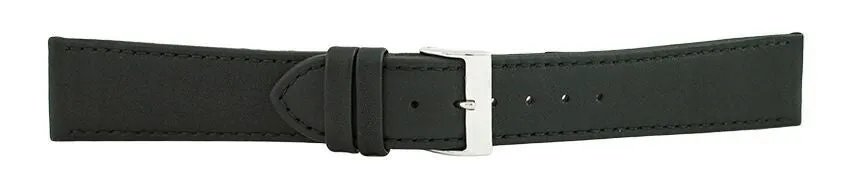 Black Flat Stitch Leather Watch Band 24mm (Long XXL) 114090