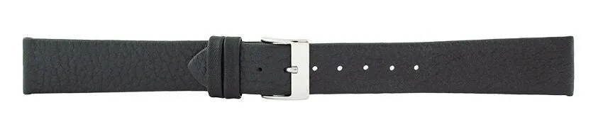 Black Smooth Leather Watch Band 18mm 105909