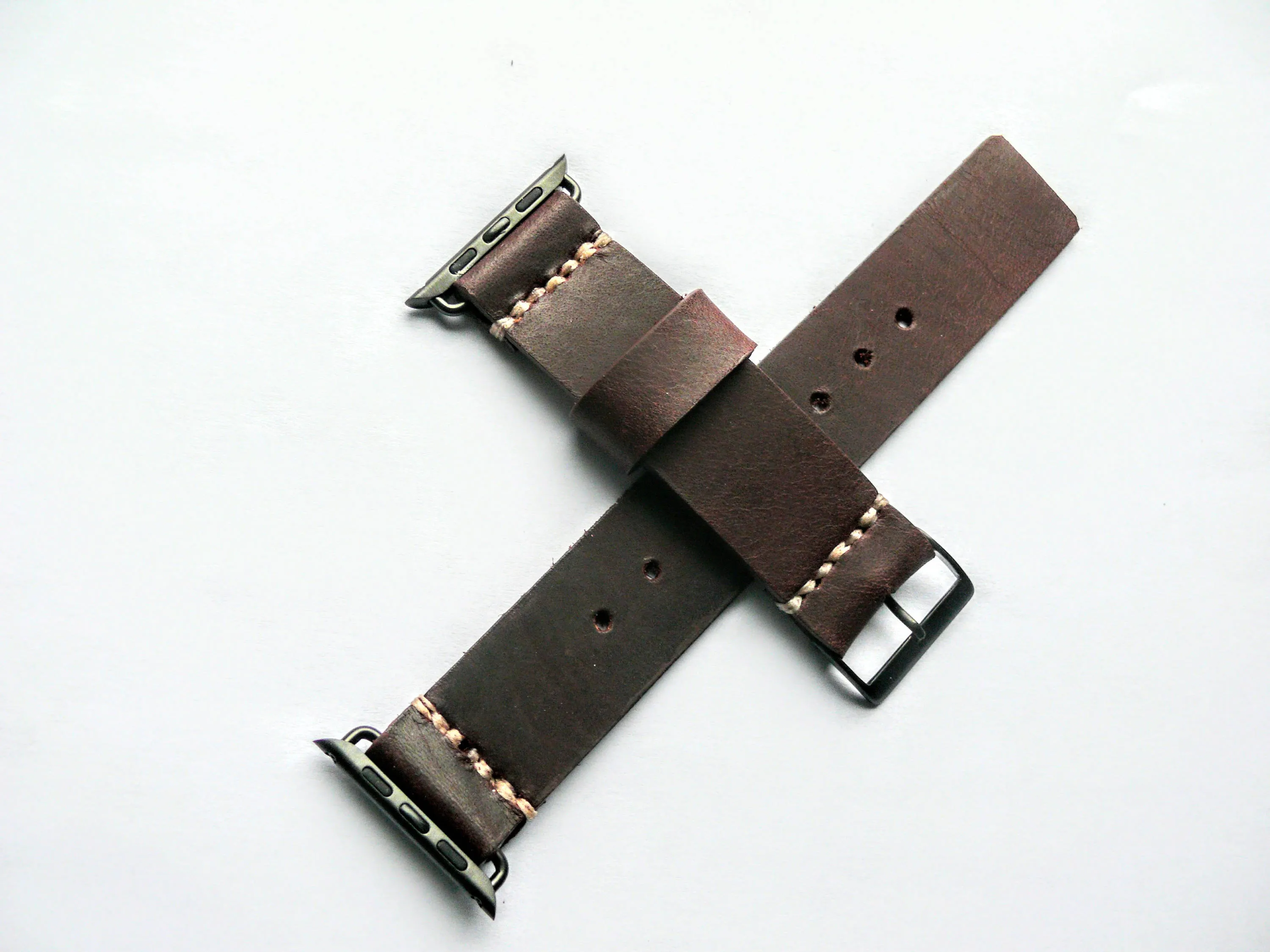 Burgundy brown leather Apple Watch Band • Apple Watch Strap Custom Made