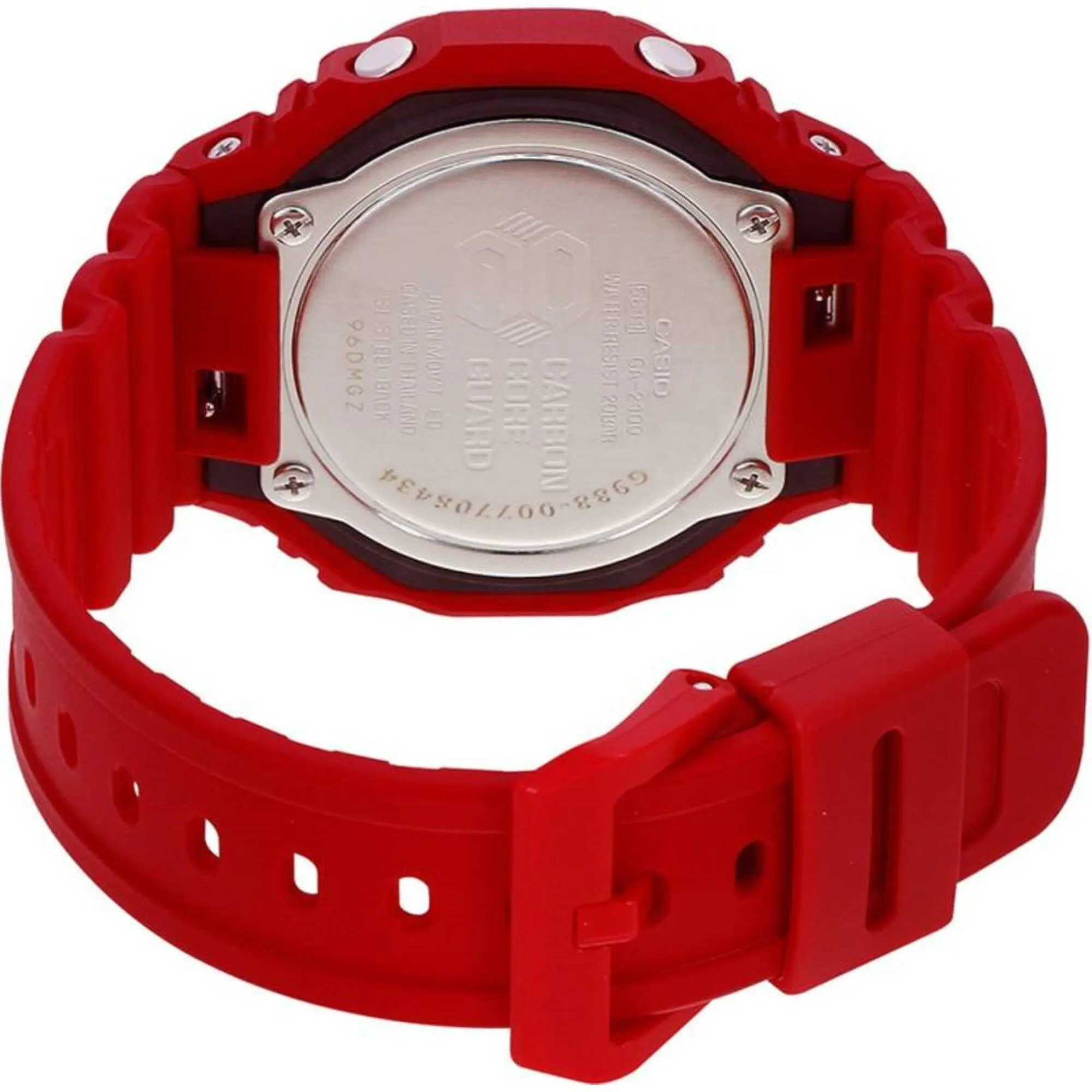 Casio Men's Ana Digi Watch - G-Shock 2100 Series Alarm Red Resin Strap | GA2100-4A