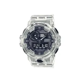 Casio Men's Ana-Digi Watch - G-Shock Black Dial Transparent Resin Strap | GA700SKE-7A