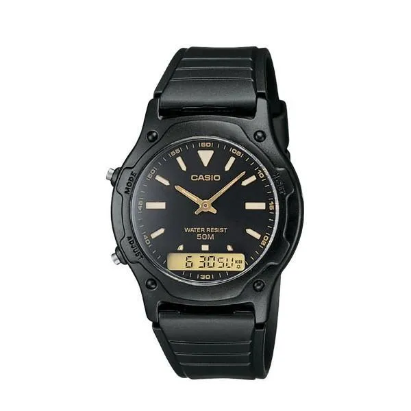 Casio Standard AW-49HE-1AVDF Black Resin Strap Watch for Men and Women