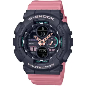 Casio Women's Watch - G-Shock Black and Pink Analog-Digital Dial Strap | GMAS140-4A