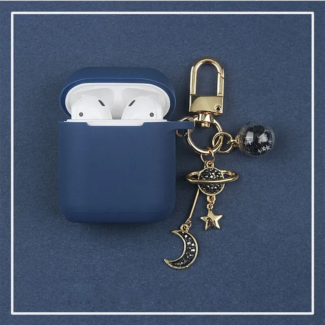 Cosmic Astronaut Spaceman Silicone Cases for Apple Airpods w/ Key Ring