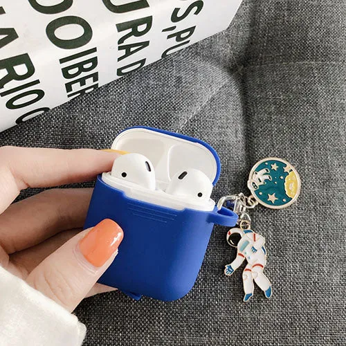 Cosmic Astronaut Spaceman Silicone Cases for Apple Airpods w/ Key Ring