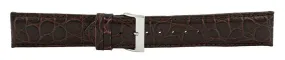 Dark Brown Crocodile Leather Watch Band 22mm 110262