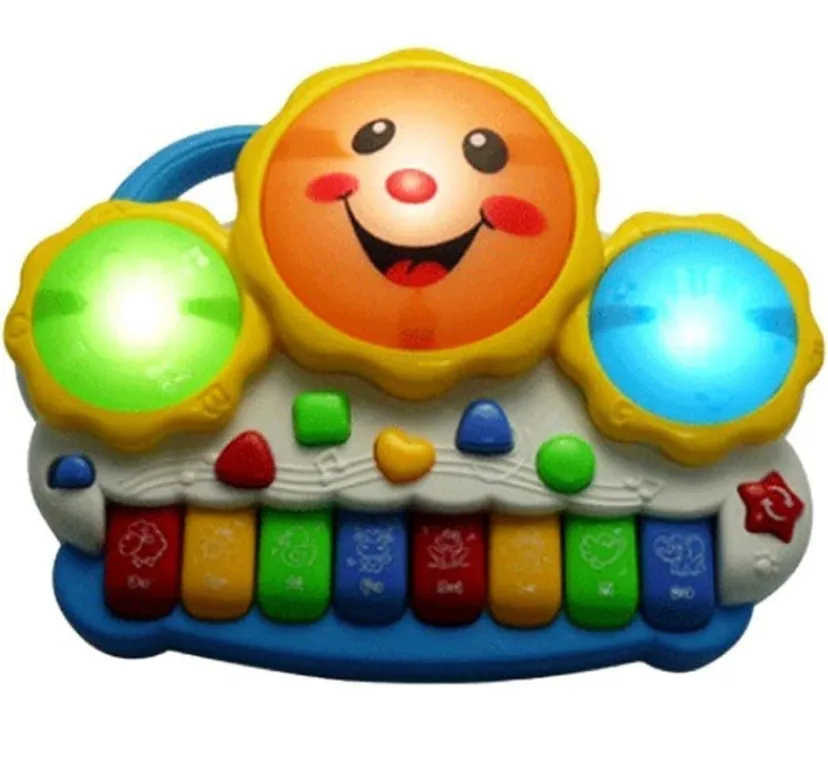 Drum Keyboard Musical Toys with Flashing Lights - Animal Sounds and Songs