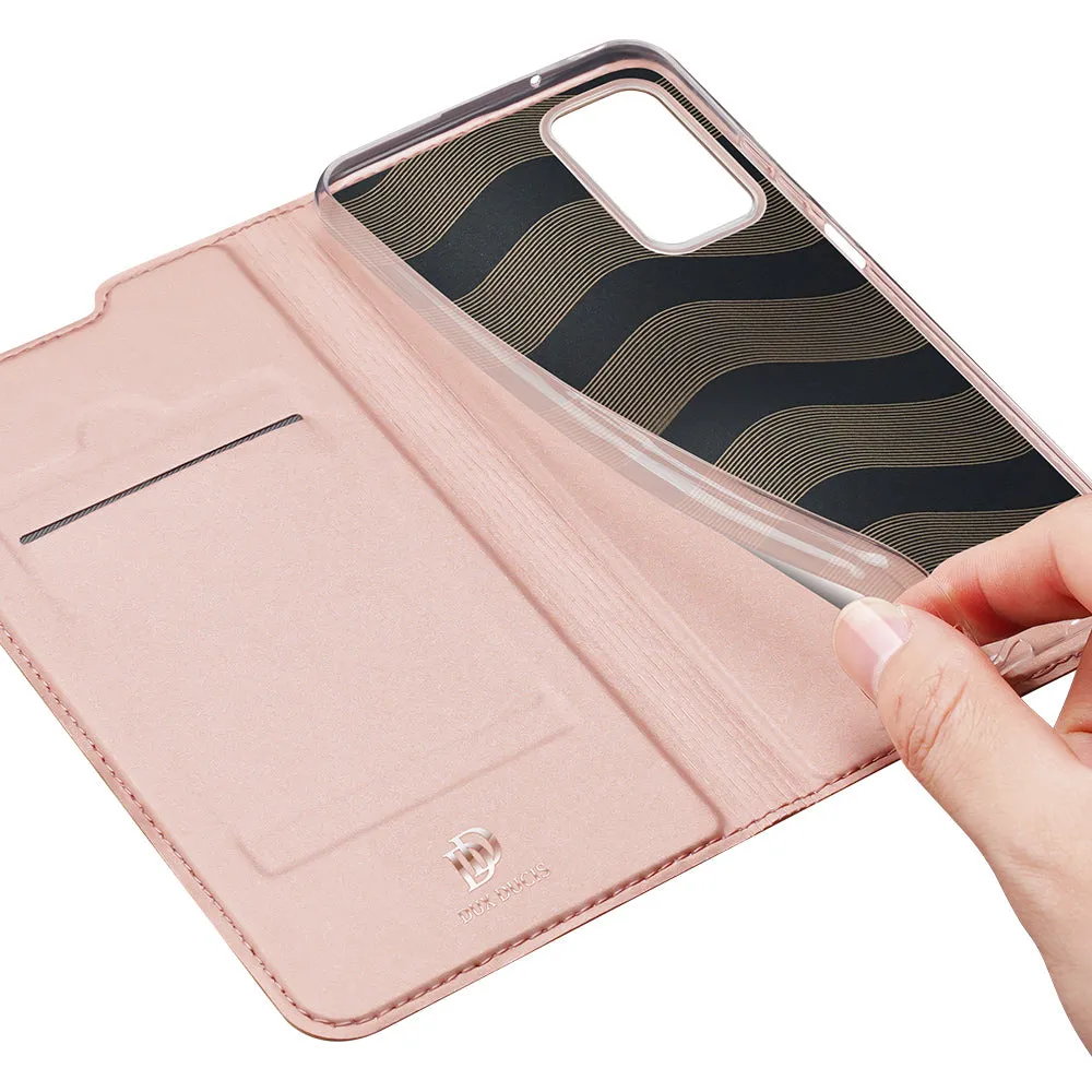 DUX DUCIS Skin Pro Faux Leather Wallet Flip Case for Samsung Galaxy A03s - Rose Gold