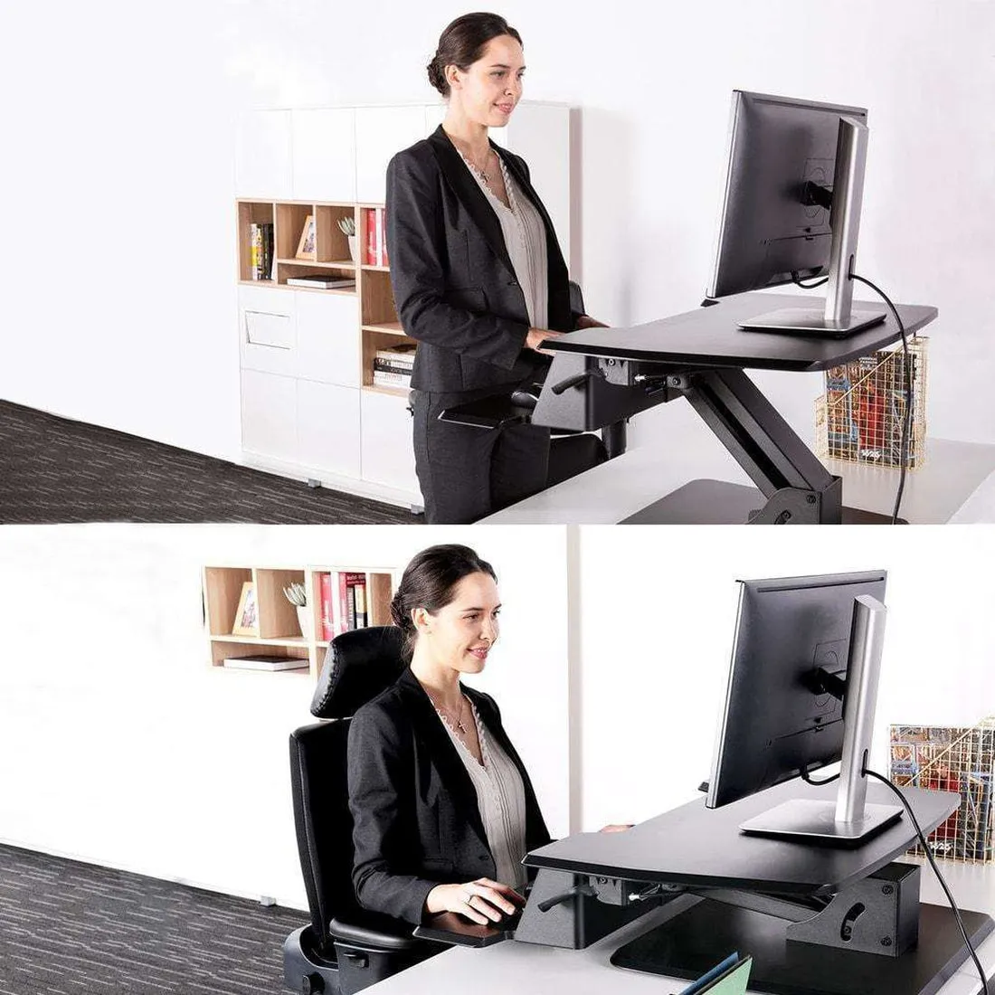 Eureka Ergonomic 31.5" Single-Arm Sit-stand Desk Riser, ERK-CV-31B/31C