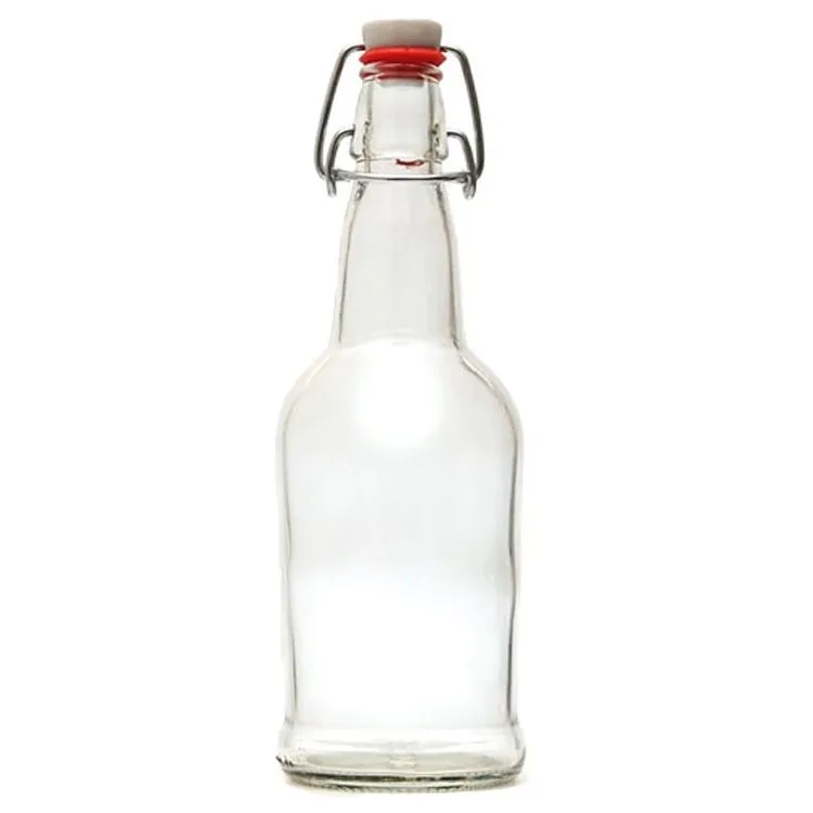 EZ Cap Beer Bottles - 16 oz, Clear - Case of 12 with Caps